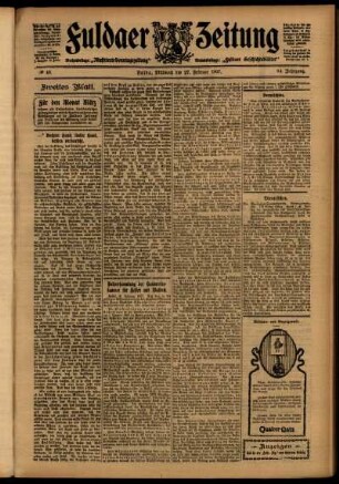 Zweite Ausgabe vom Mittwoch, den 27. Februar 1907.