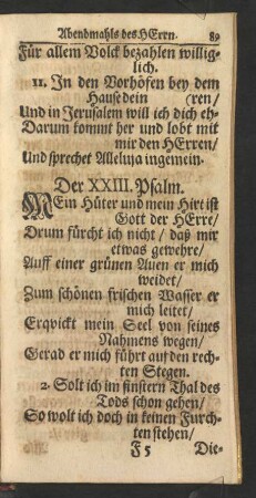 Der XXIII. Psalm.