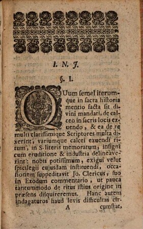 Diss. grad. de origine ritus nudandi pedes in locis sacris