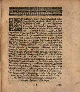Hendecas Anticalvinismorum Damascenianorum, Circa Locum De Persona Christi Annotatorum
