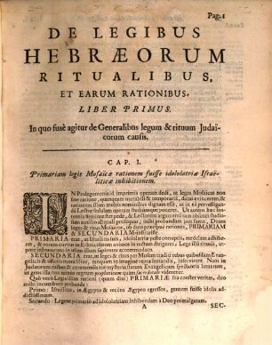 De legibus Hebraeorum ritualibus ... libri III