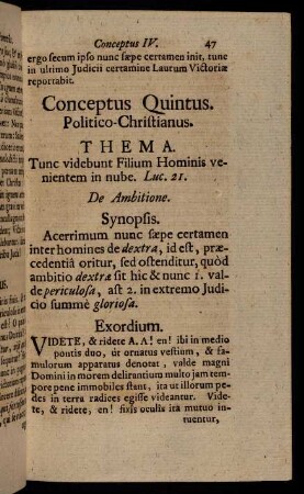 47-57, Conceptus Quintus Politico-Christianus.