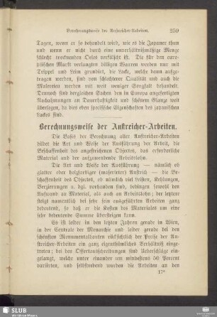 Berechnungsweise der Anstreicher-Arbeiten