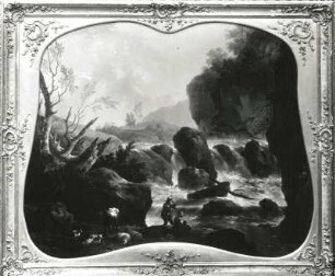 Landschaft mit rastender Viehherde : Landschaft mit rastender Viehherde. Öl auf Leinwand (vor 1774; C. W. E. Dietrich)
