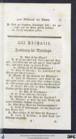 XIII. Abschnitt. Fortsetzung von der Mythologie.