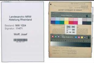 Entnazifizierung Josef Wolff , geb. 29.01.1900 (Fahrer)
