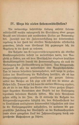 IV. Wozu die vielen Lebensmittelstellen?