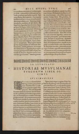Historiae Musulmanae Turcorum Liber Decimus. Suleimanicus.