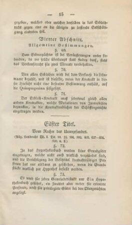Eilfter Titel - Zwanzigster Titel