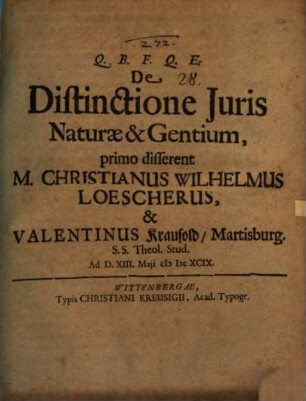 De distinctione iuris naturae et gentium