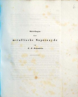 Mittheilungen über metallische Superoxyde