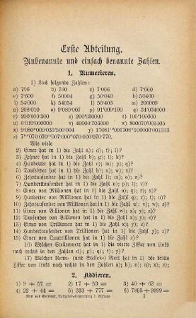 Sammlung von arithmetischen Aufgaben in systematischer Ordnung : Ein Übungsbuch für Latein- u. Realschulen, [1]