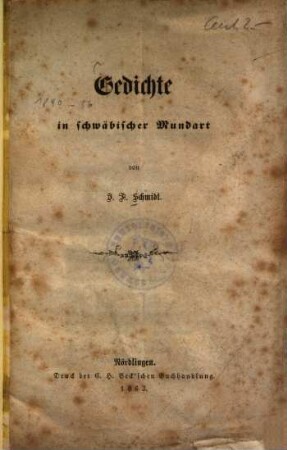 Gedichte in schwäbischer Mundart