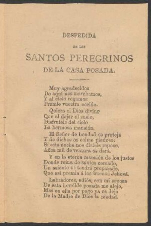 Despedida de los santos peregrinos de la casa posada.