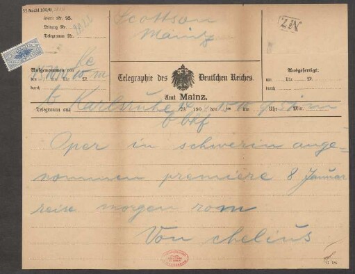 Brief an B. Schott's Söhne : 15.10.1904