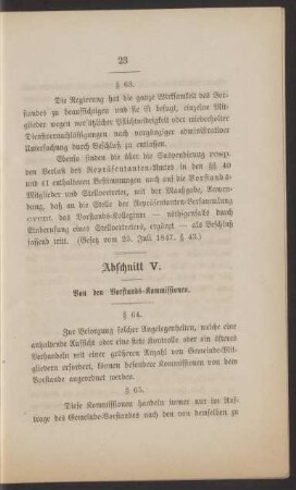 V. Von den Vorstands-Kommissionen