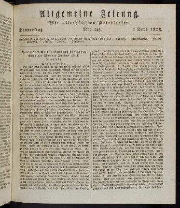 977-1036, Nr. 245-259: 1.-15. September 1808