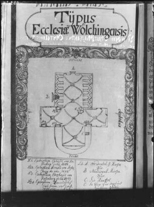 Wölchingen Evangelische Johanniter Kirche Aus Thesaurus Palatinus Grundriss (1751)