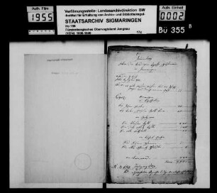 Inventar über die Verlassenschaft der Agathe Sprißler in Inneringen
