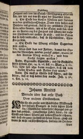 8r-3v, Johann Arndts Vorrede über das erste Buch Vom wahren Christenthum.