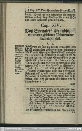 Cap. XIV. Von Sprenglers Freundschafft mit andern gelehrten Männern der damaligen Zeit