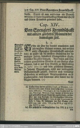 Cap. XIV. Von Sprenglers Freundschafft mit andern gelehrten Männern der damaligen Zeit
