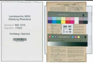 Entnazifizierung Heinrich Vomberg , geb. 31.08.1905 (Strassenbahner)