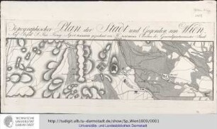 Topographischer Plan der Stadt und Gegenden um Wien. Auf Befehl S: Kai: König: Apost. Mayestät gezeichnet von H[errn] [Stephan] Jakubiska Obersten des Generalquartiermeister Staab. [Wien:] Artaria, o.J. [nach 1809]