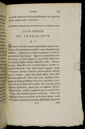 Caput Tertium De Thoracibus.