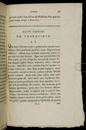 Caput Tertium De Thoracibus.