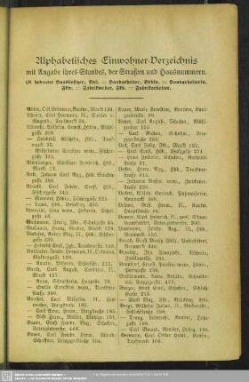 Einwohnerverzeichnis : Alphabetisches Einwohner-Verzeichnis