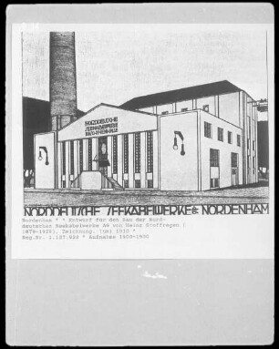 Entwurf für den Bau der Norddeutschen Seekabelwerke AG