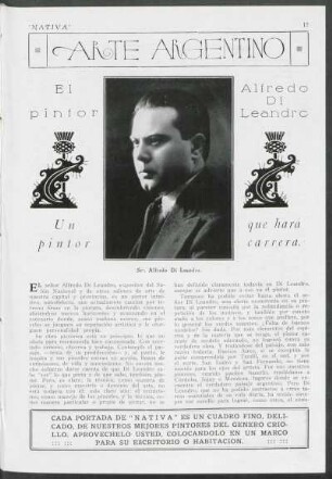 Arte argentino - El pintor Alfredo Di Leandro : Un pintor que hara carrera.