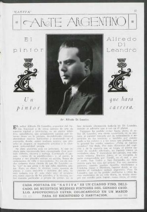 Arte argentino - El pintor Alfredo Di Leandro : Un pintor que hara carrera.
