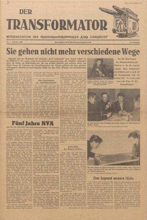 TRO-Betriebszeitung 'Der Transformator'; Nr. 8/1961 (Februar 1961)