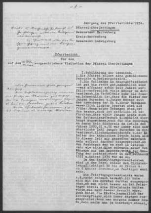 Oberjettingen: Pfarrbericht 1934