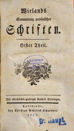 Wielands Sammlung prosaischer Schriften, 1