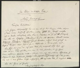 Eigenhändiger Brief mit Unterschrift
