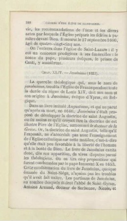 Chap. XLIV. - Jansénisme (1653)