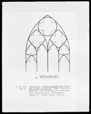 Würzburg, Augustinerkirche, Schema eines Fensters