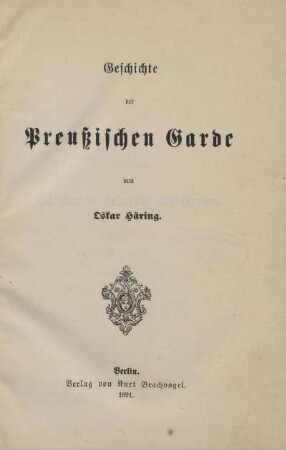 Geschichte der Preußischen Garde