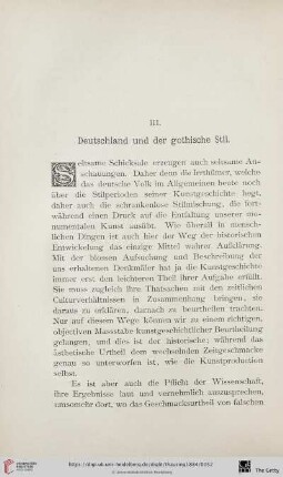 III. Deutschland und der gothische Stil
