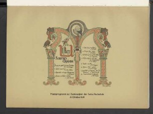 Musikprogramm zu Zentenarfeier der Techn. Hochschule 19. Oktober 1899
