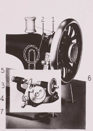 Nähmaschine, Lehrtafel, Seidel und Naumann, um 1910