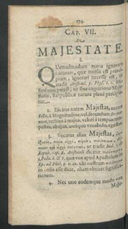 Cap. VII. De Majestate