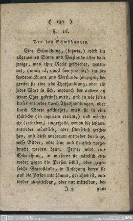 §. 16. Von den Schmähungen