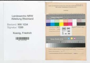 Entnazifizierung Friedrich Koenig , geb. 27.07.1858 (Rechnungsrat)
