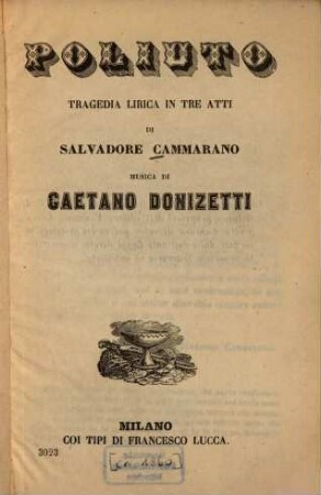 Poliuto : Tragedia lirica in 3 atti