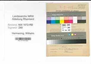 Entnazifizierung Wilhelm Hermening , geb. 26.04.1899 (Wirt)