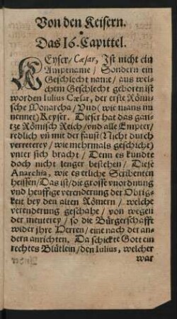 Von den Keisern. Das 16. Capittel.